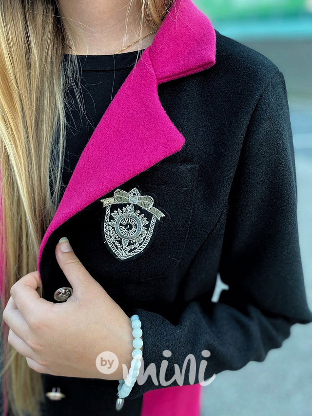 College flauš kabát black/pink