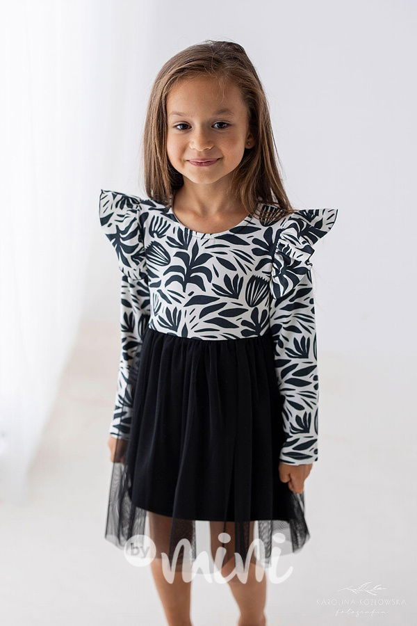 Lily Grey šaty s tylem black/white
