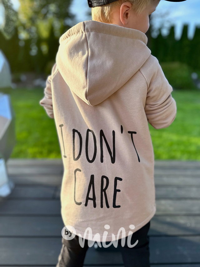 I don't care long mikina beige
