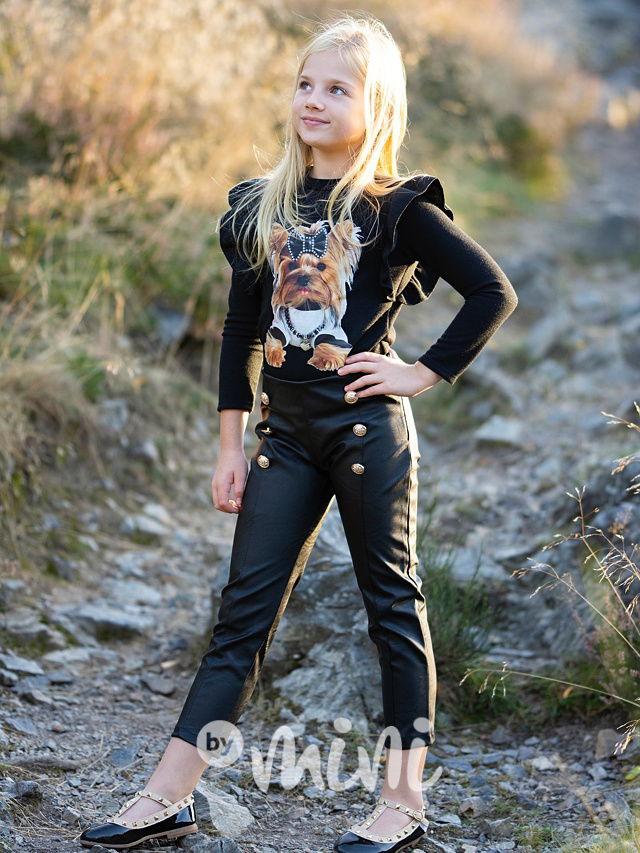 Eco leather kalhoty černé