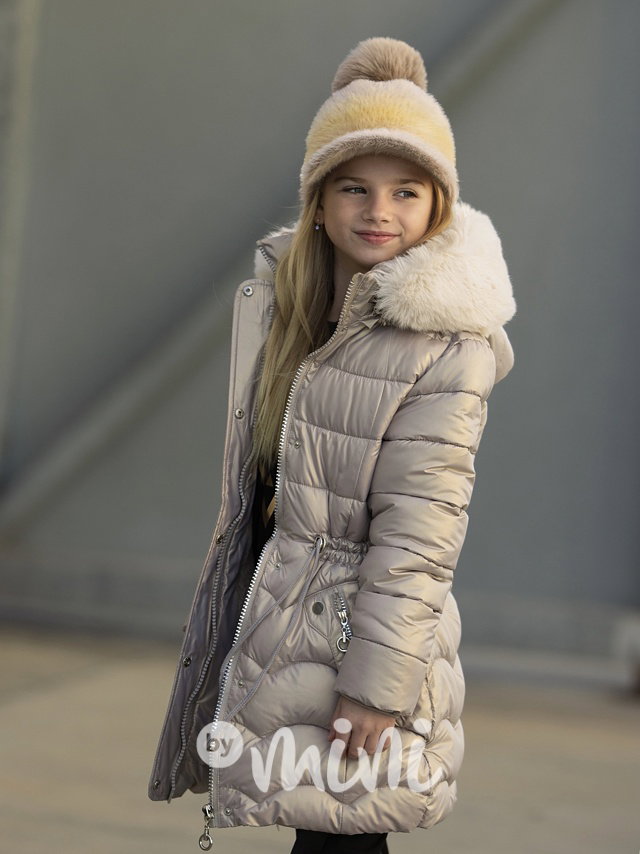 Zimní prošívaný kabát gold metallic