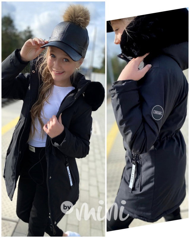 Sporty černá zimní parka