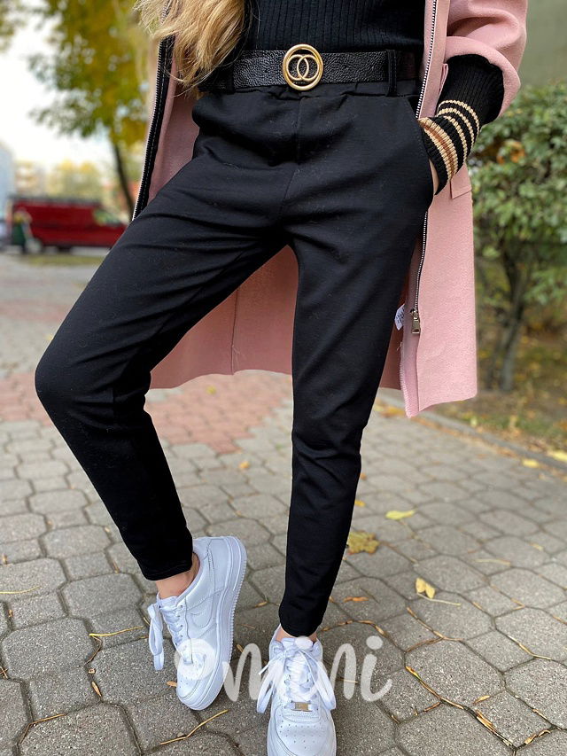 Stretch kalhoty s páskem černé