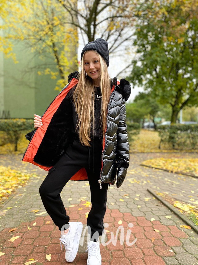 Zimní kabát + rukavice black