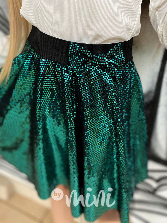 Smaragd flitr sukně s tylem