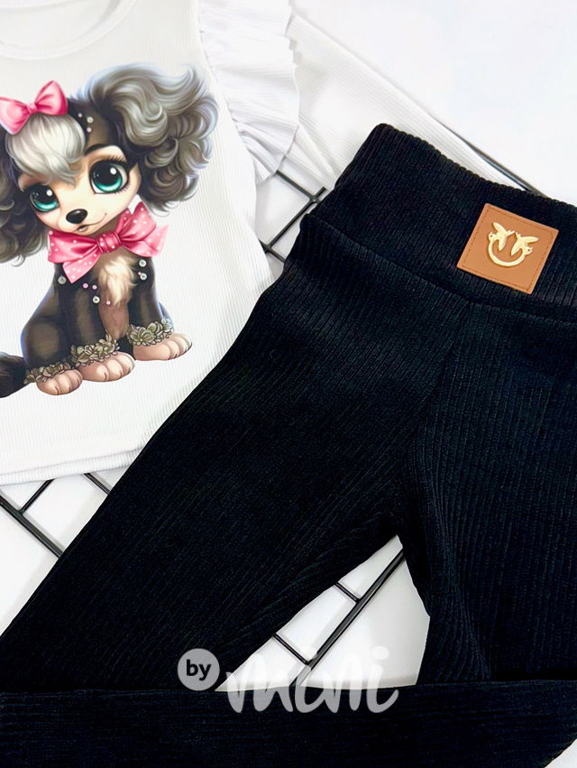 Žebrované teplé jegginy černé