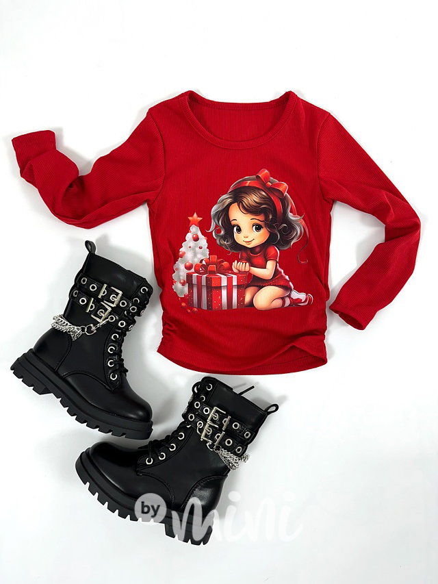 Xmas girl blůzka červená