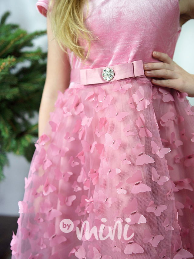 Motýlkové šaty růžové