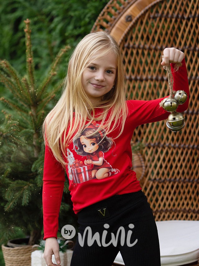 Xmas girl blůzka červená