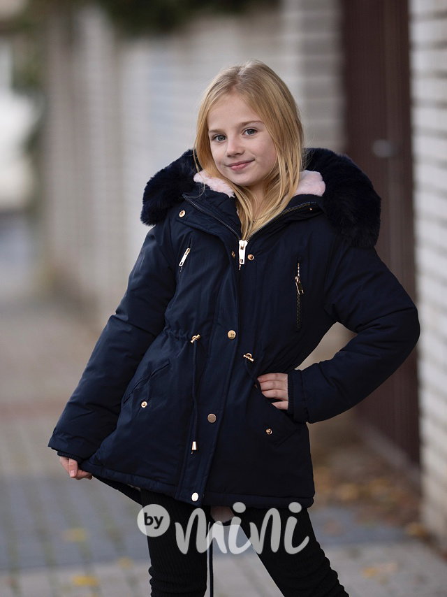 Blue/pink zimní parka