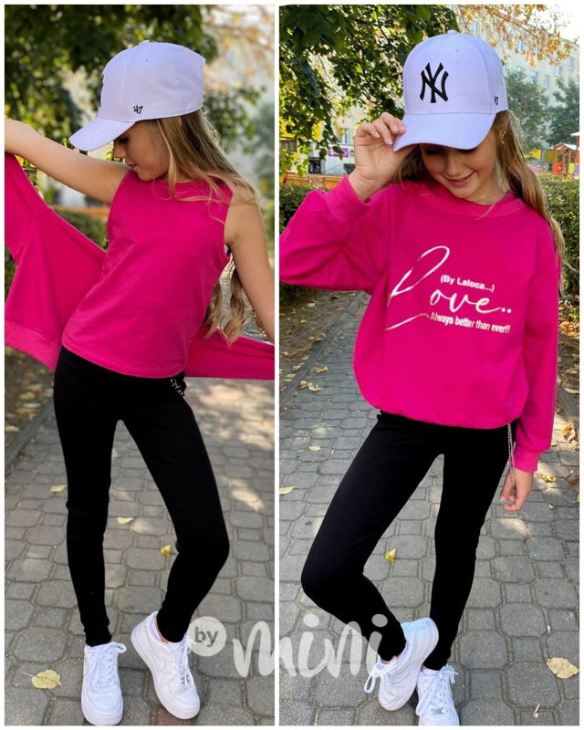 LOVE 2v1 mikina + tílko pink