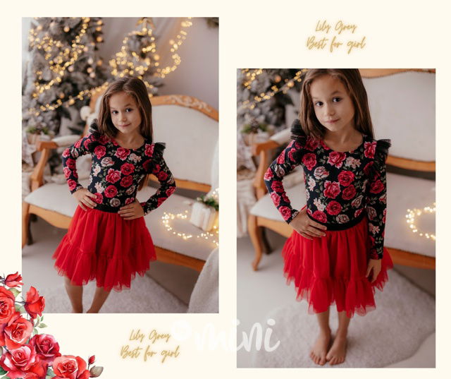 Červená maxi tutu sukně Lily Grey