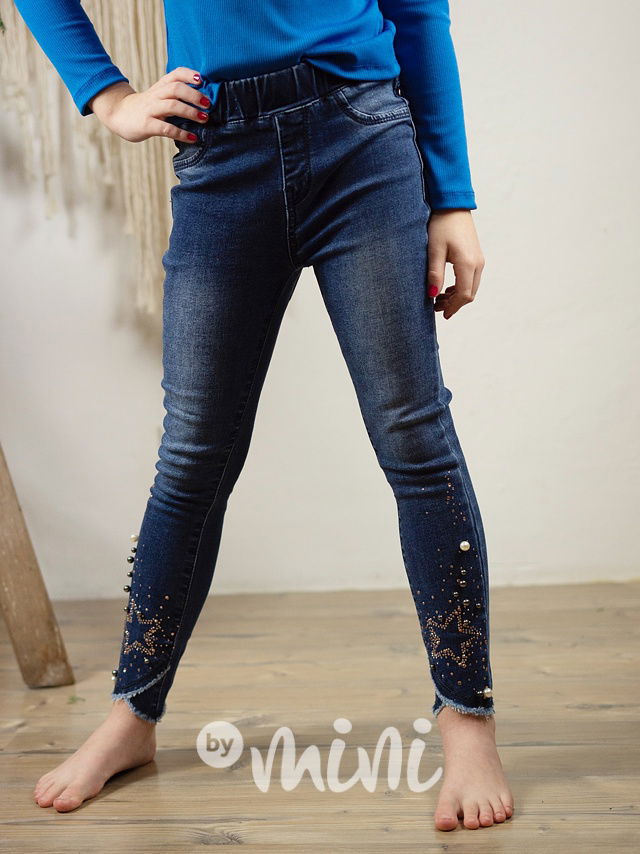 Lehce oteplené jeans jegginy stars