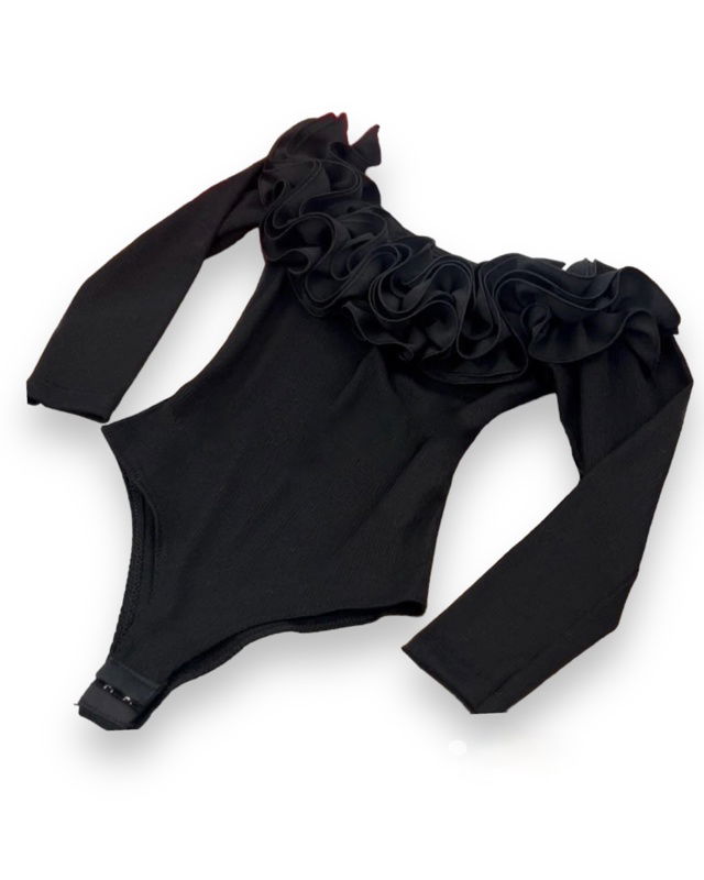 Maxi frill body černé