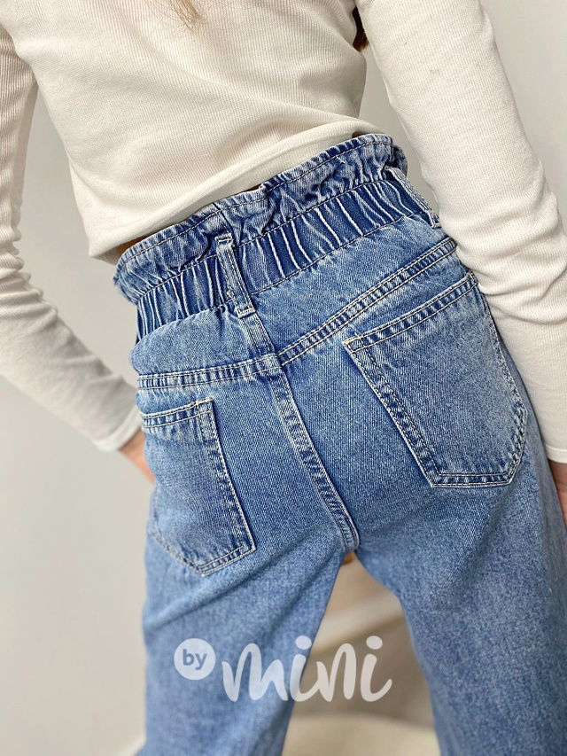 Fashion ripped jeans švédy s karabinou
