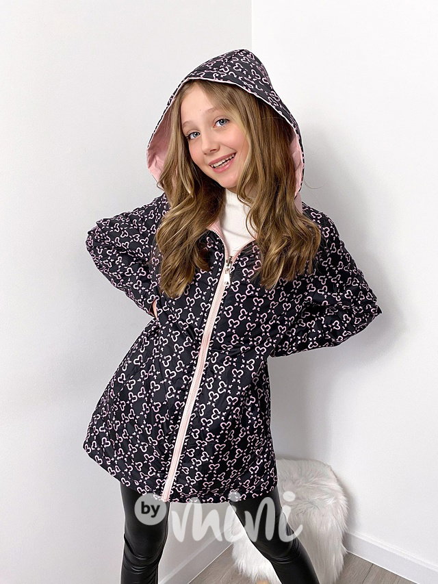 Oboustranná jarní parka pink
