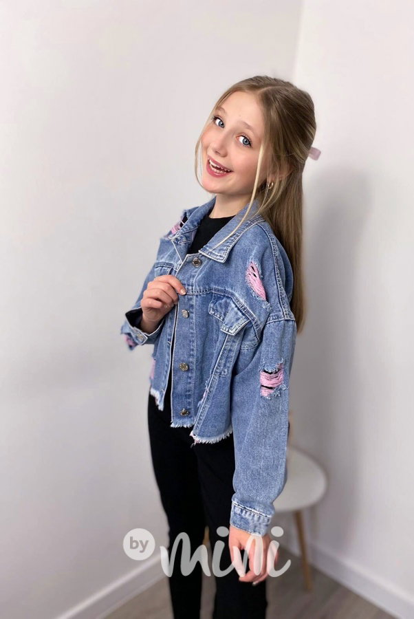 Pink ripped oversize jeans bunda