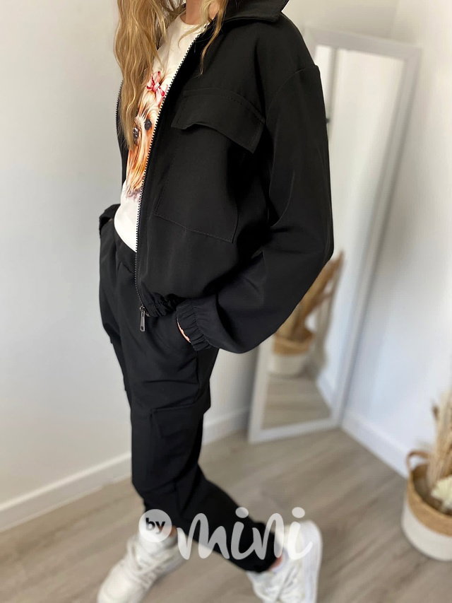 Cargo mikina + kapsáče black