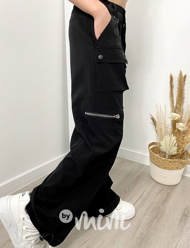 Maxi fashion švédy se zipem černé