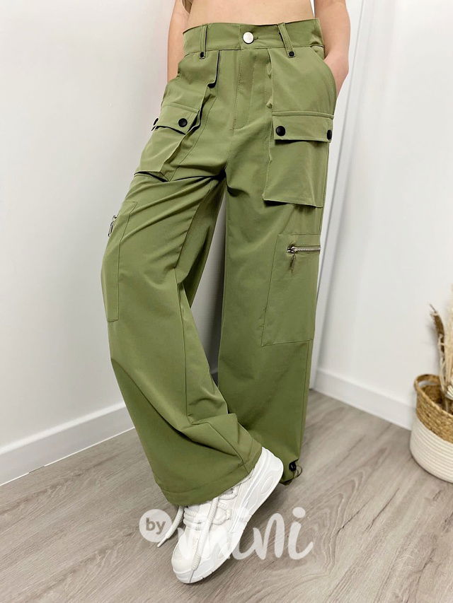 Maxi fashion švédy se zipem khaki