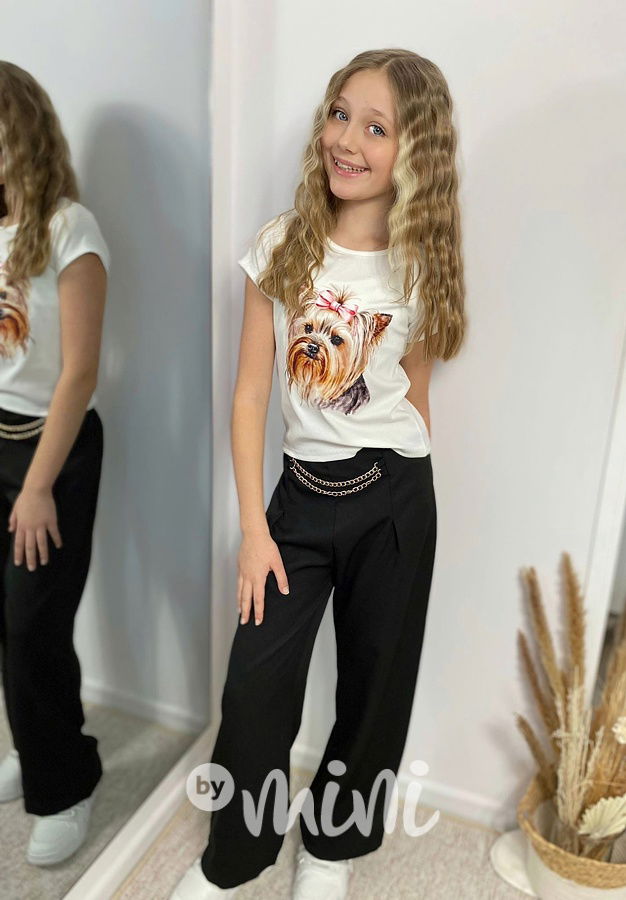 Společenské široké kalhoty s řetízkem