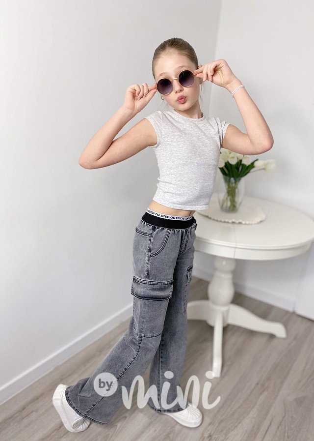Fashion dark denim švédy se stretch pasem