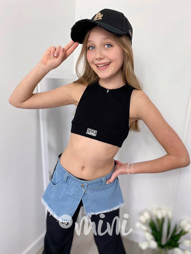 DESIGN crop top černý