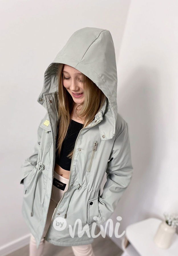 Olive dívčí parka
