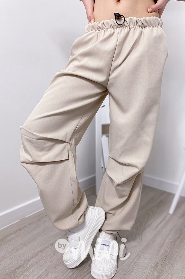 Volné relax kalhoty beige