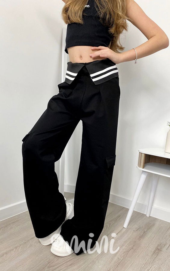 Relax široké kalhoty černé