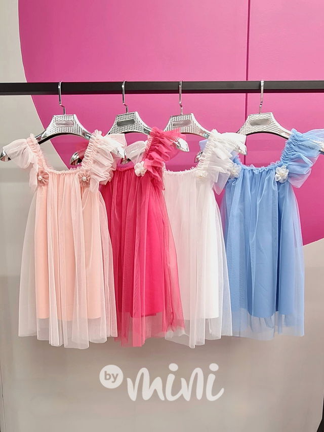 Volné tylové šaty bílé