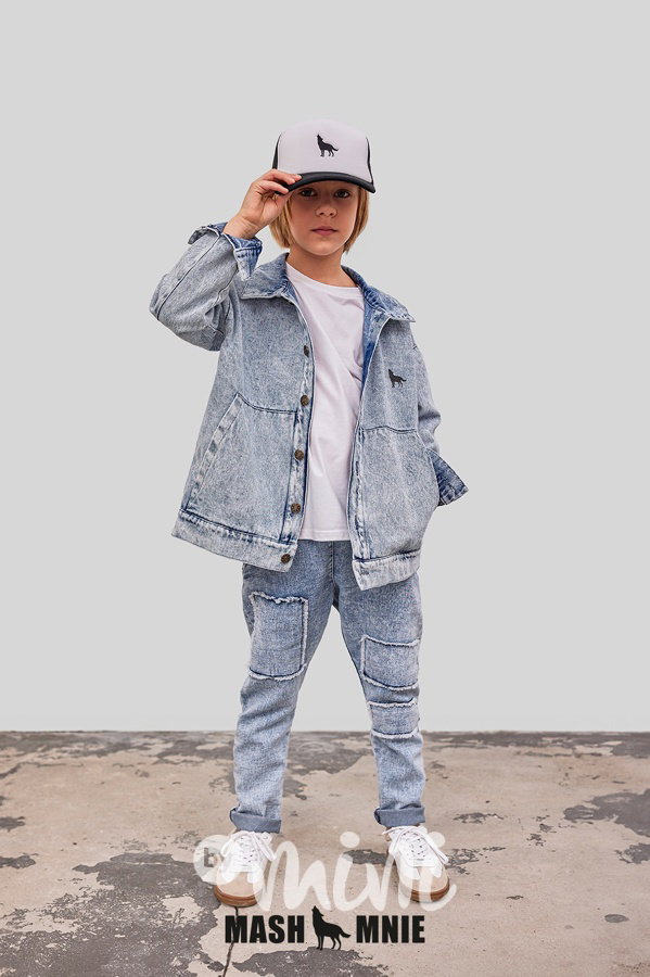 Mash Mnie WOLF blue denim bunda