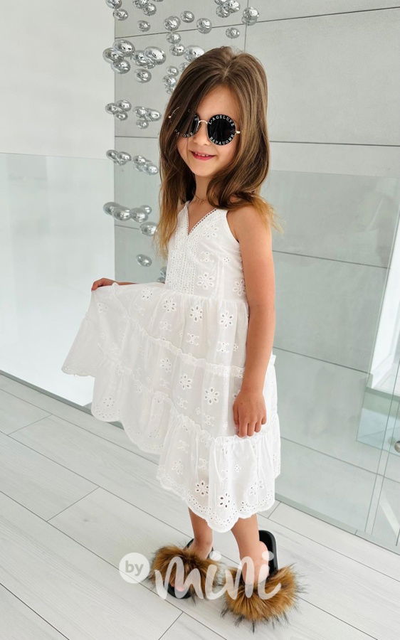 Letní boho šaty z madeiry white