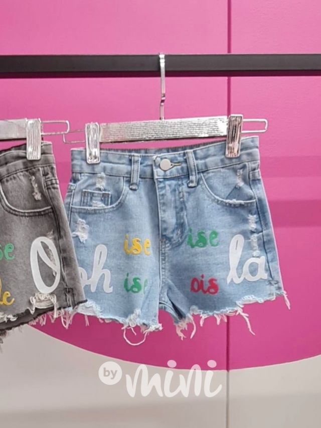 Jeans kraťasy s potiskem