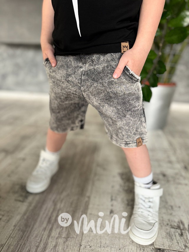 Soft denim shorts ice black