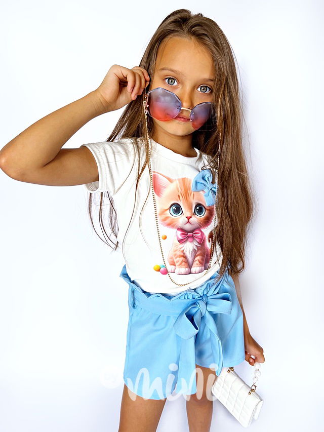 Šortky + triko CAT blue