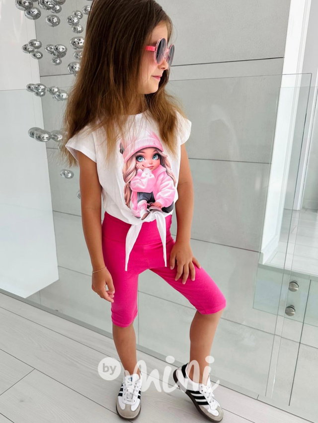 Street girl blůzka + krátké legíny PINK