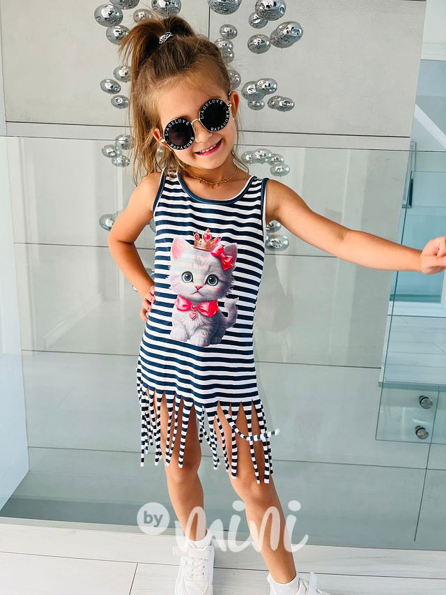 Pruhované šaty s třásněmi Princess cat