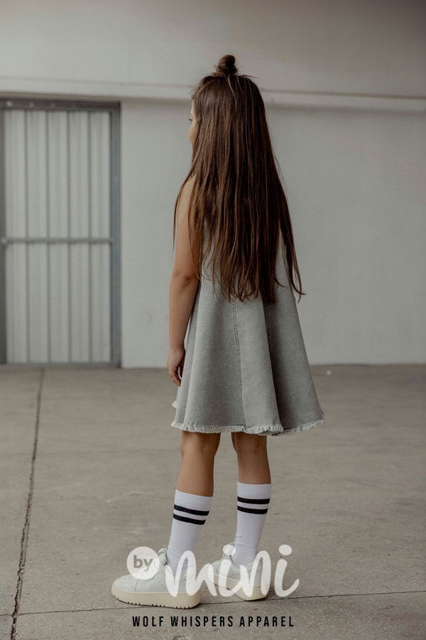 Mash Mnie denim šaty ice grey