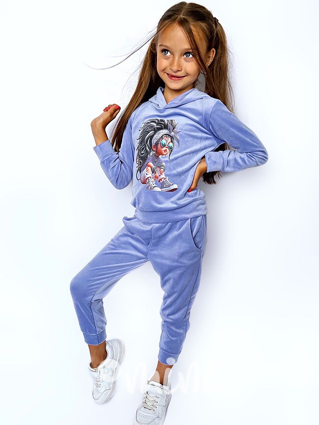 Cool girl lila blue velur souprava