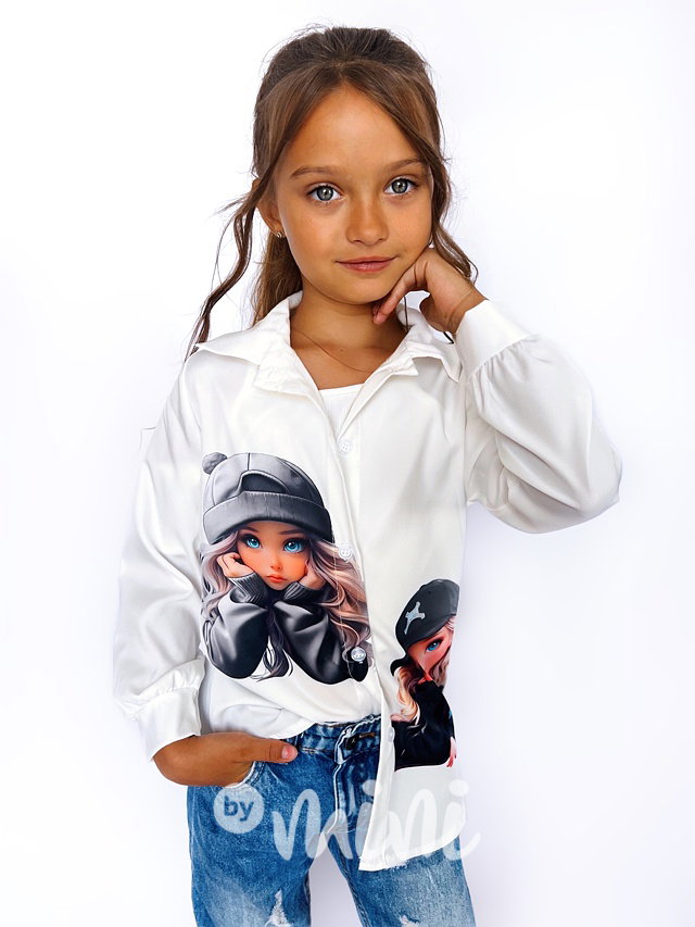 Cutie long košile white/black
