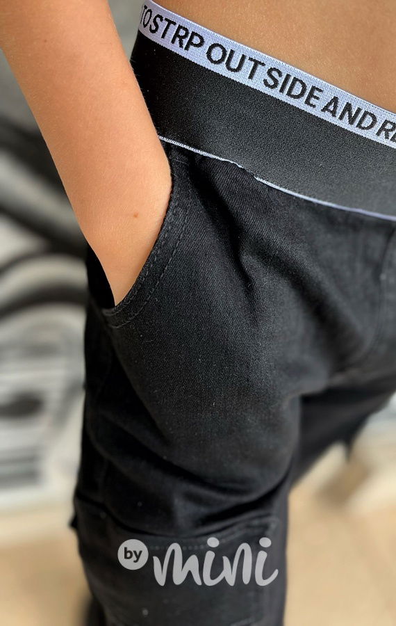 Fashion back denim švédy se stretch pasem