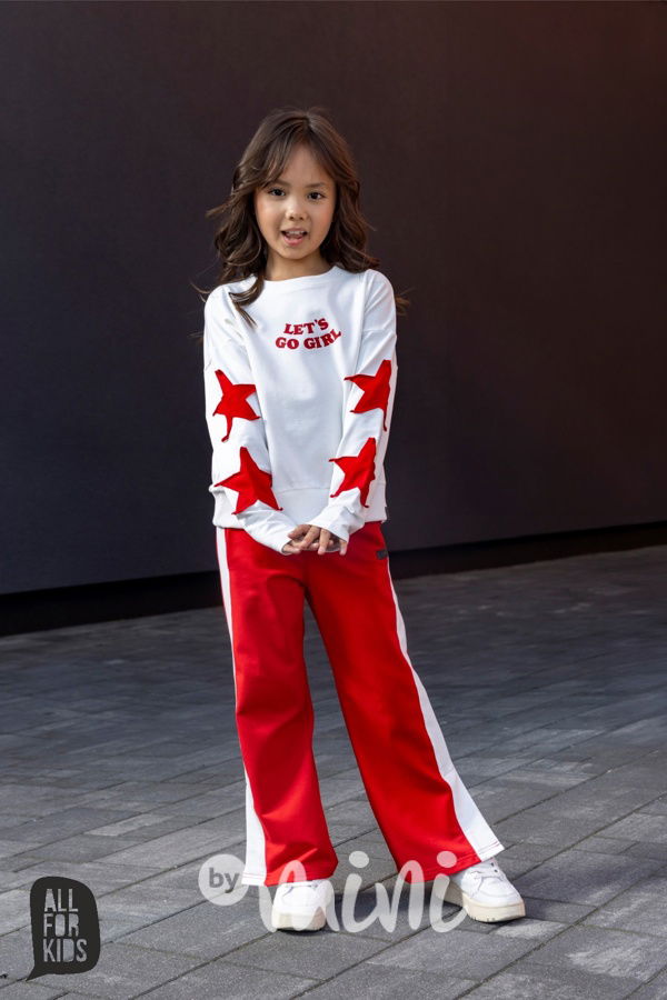 All for kids mikina stars cream/red
