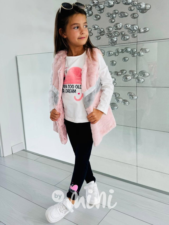 3-dílný komplet s vestou pink