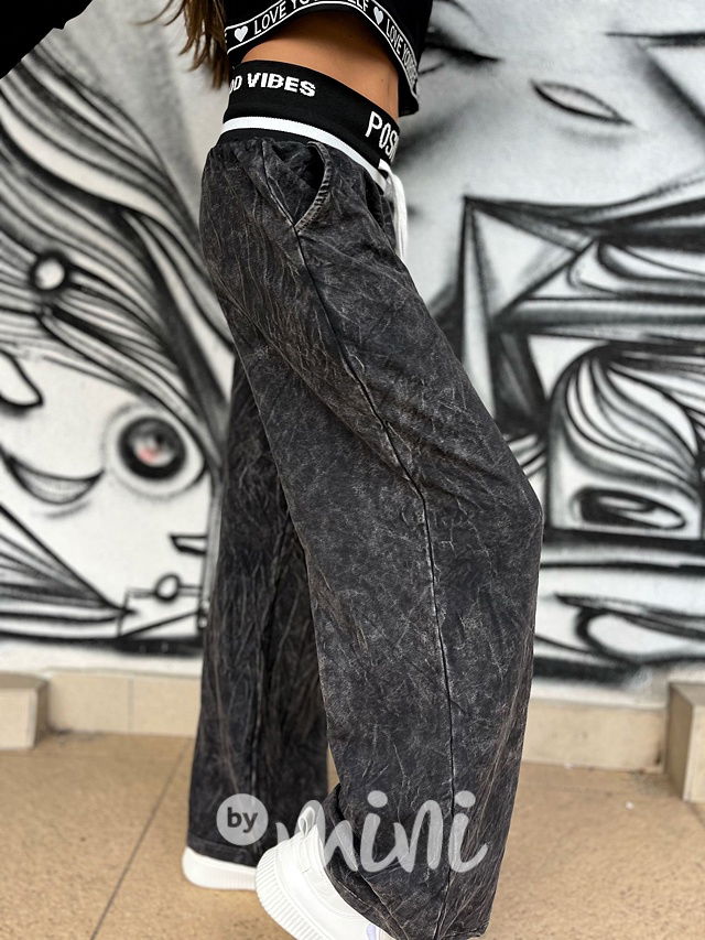 Positive lounge švédy acid wash denim