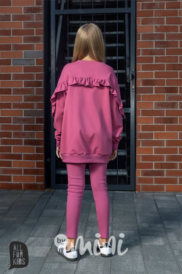 All for kids flower mikina + legíny pink