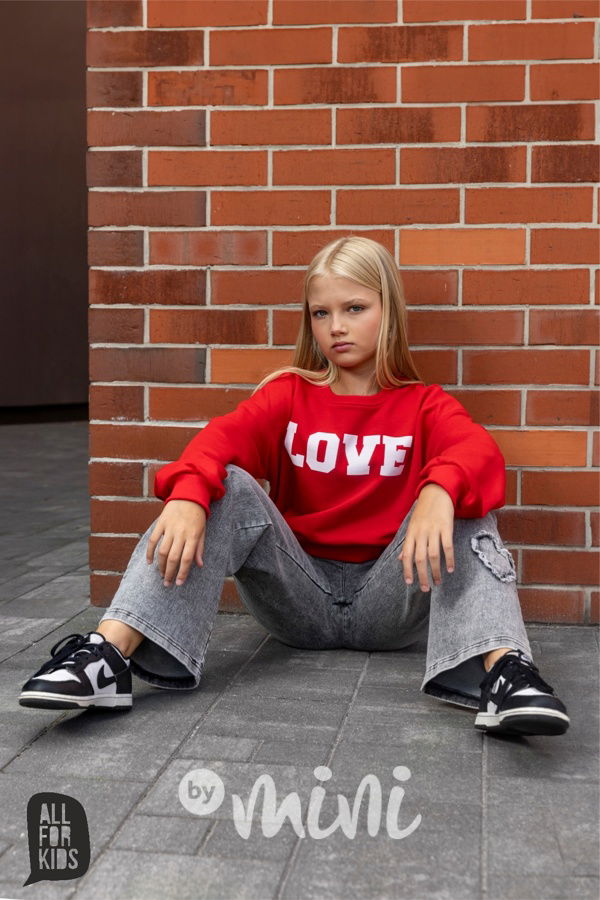 All for kids denim black švédy heart