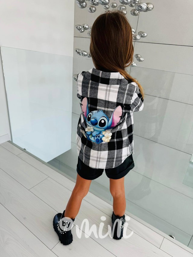 Black karo košile Lilo&Stitch