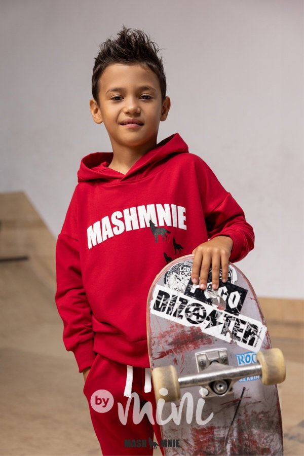 Mash Mnie hoodie mikina WOLF červená