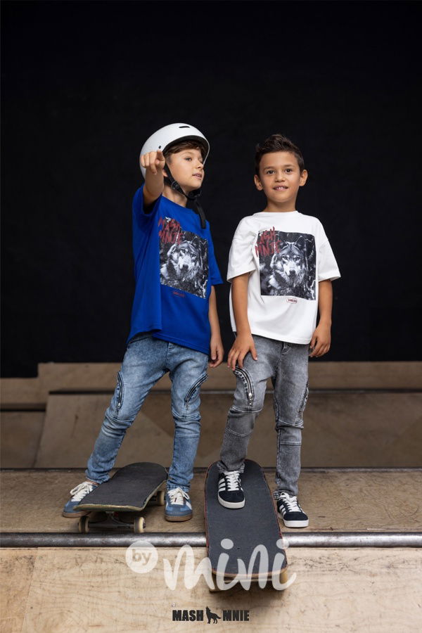 Mash Mnie jogger black denim se zipy